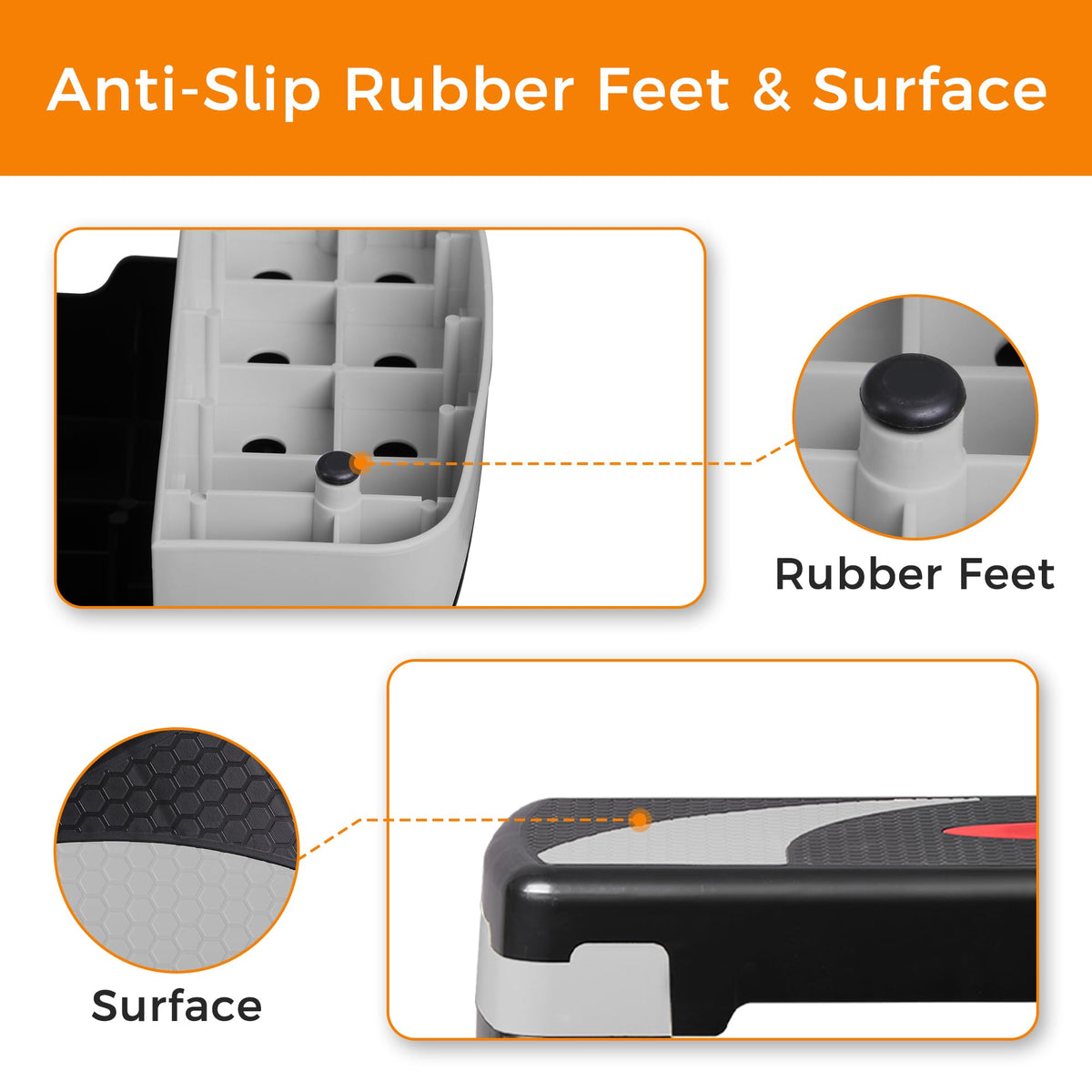 31" Adjustable Aerobic Step Platform with 4 Stackable Risers Y231482