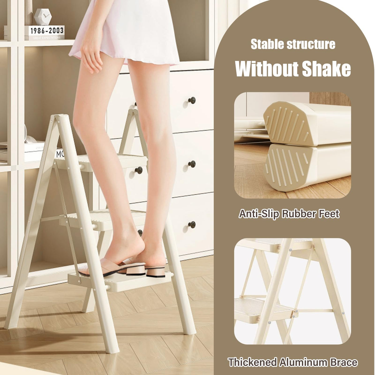 3 Step Carbon Steel Folding Stool T4544