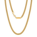 Gold Chain 18K Gold Filled Cuban Link 316L Stainless Steel Necklace D43982