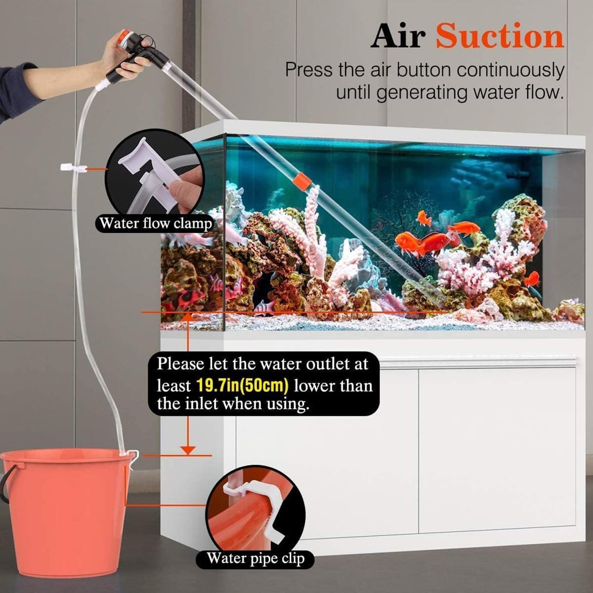 5 in 1 Aquarium Gravel Cleaner Fish Tank Kit C8484