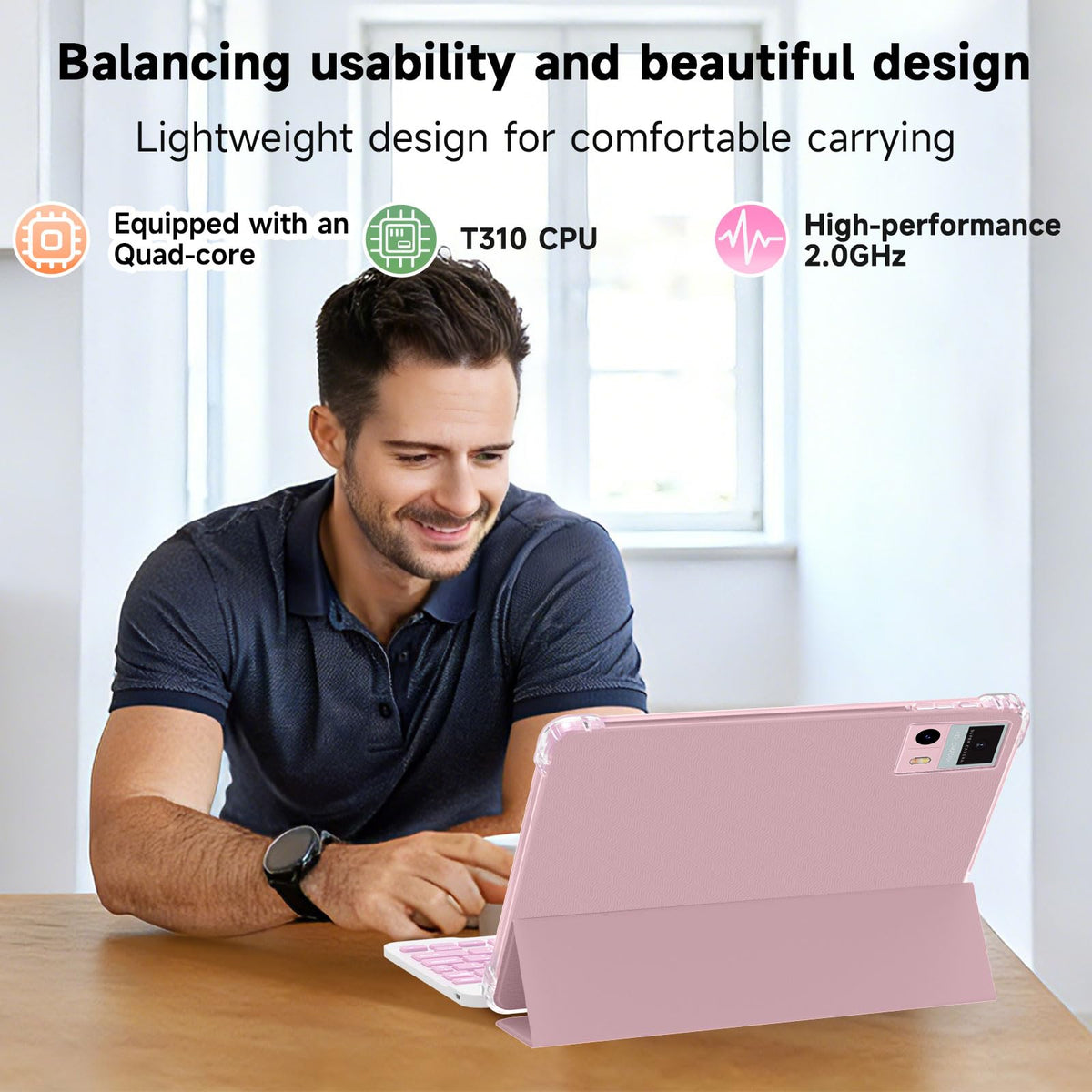 10 Inch Android Tablet with Case Pink A509