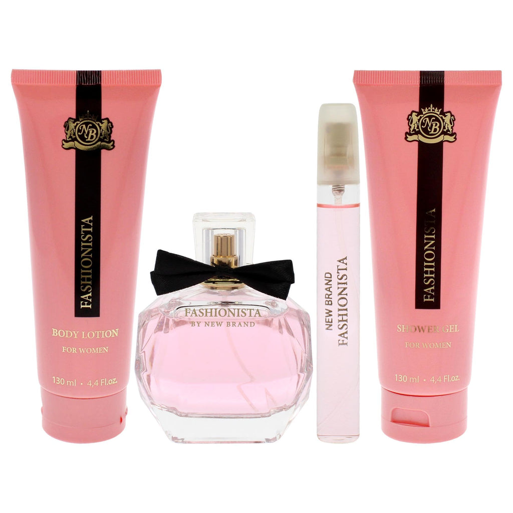 4 Pc Gift Set 3.4oz EDP Spray 0.5oz EDP Spray 4.4oz Shower Gel 4.4oz Body Lotion D534