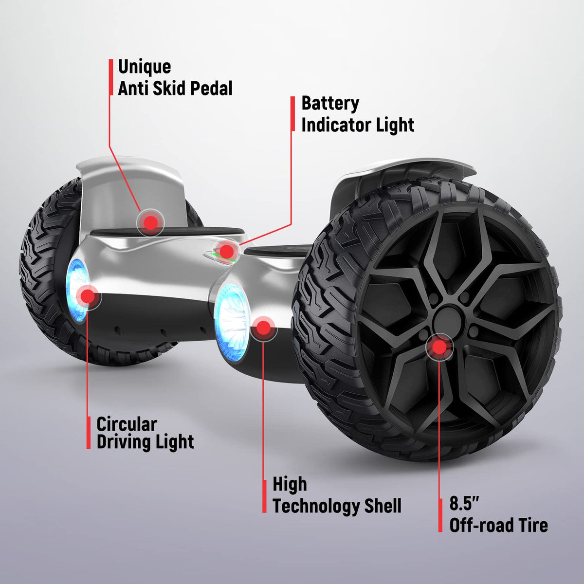 8.5" Off Road Self Balancing Scooter with 700W Motor P966