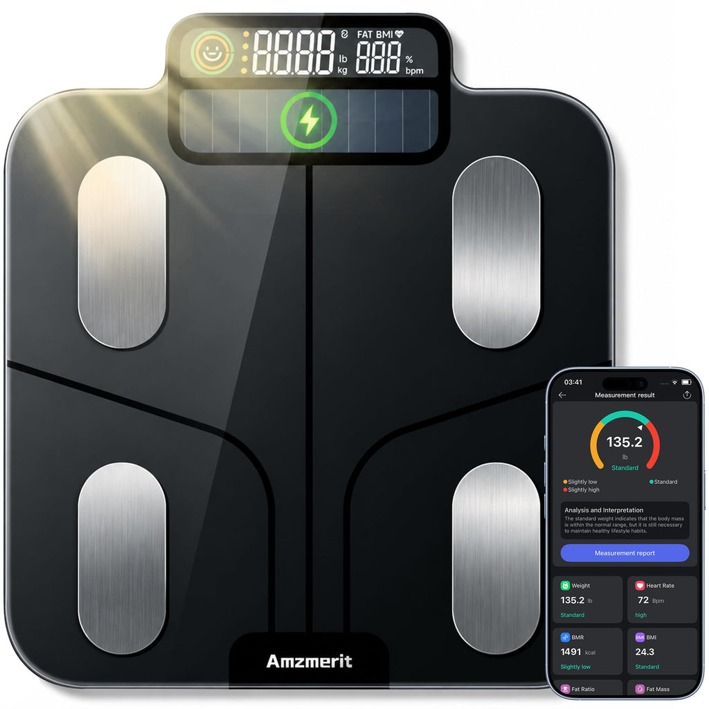 Solar Powered Smart Scale for Body Weight J7346