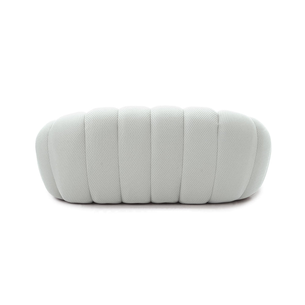 Light Grey Curved Upholstered Sofa R2082