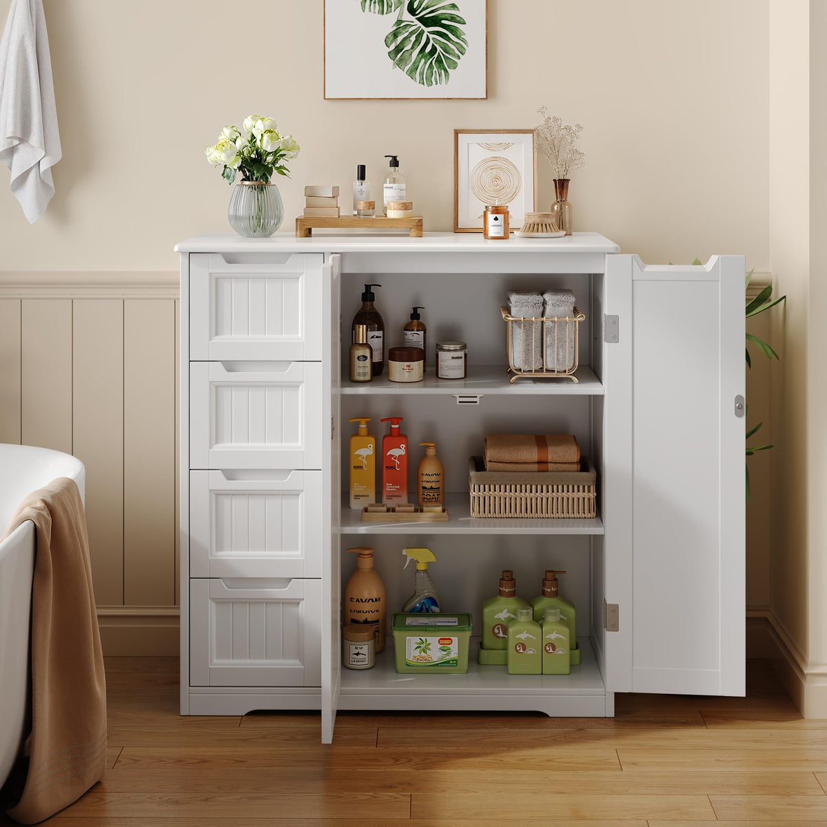 Storage Cabinet with 4 Drawers & 2 Doors M7410