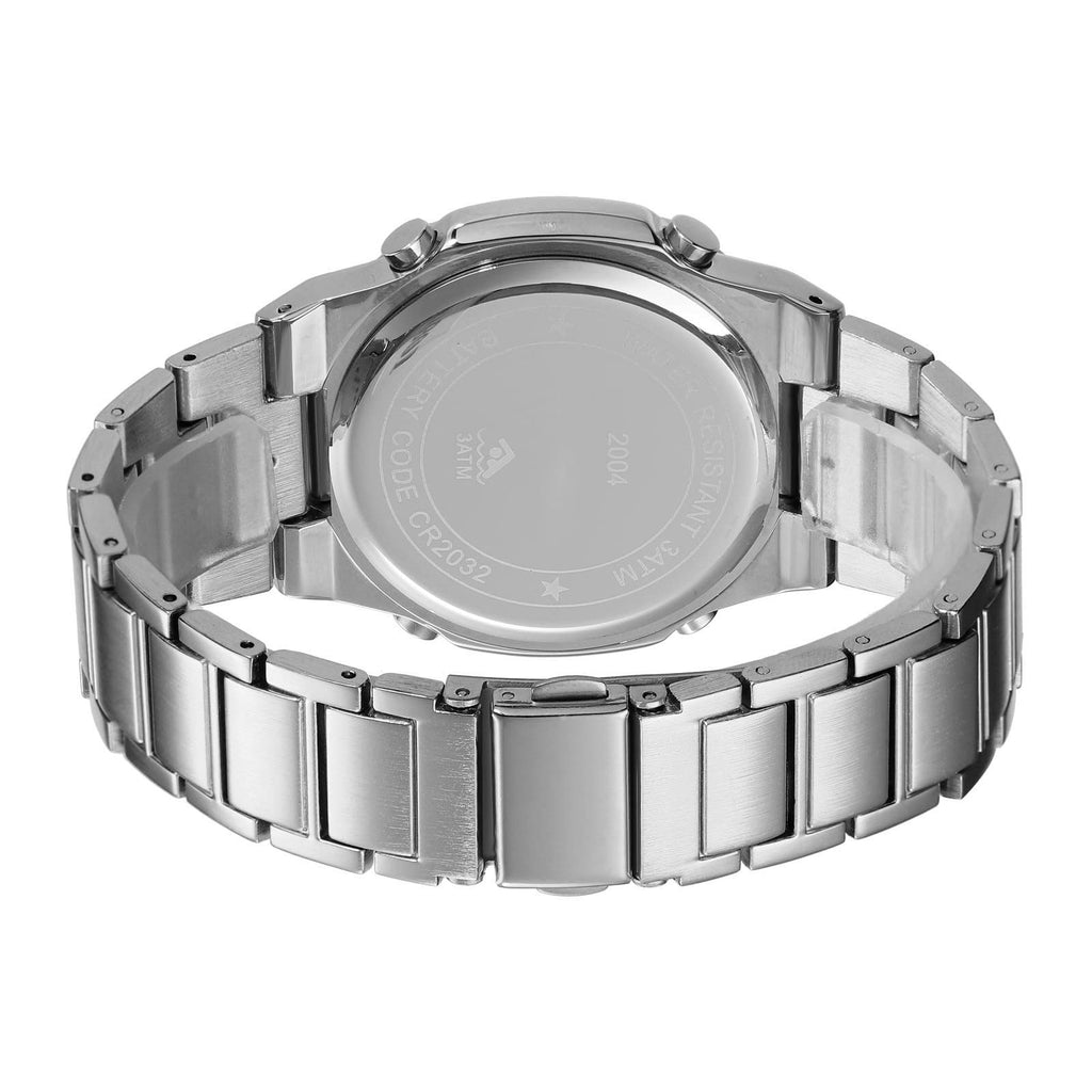 Men's Multifunctional Electronic Outdoor Sports Watch EL Light Large Digital Display Stainless Steel Q3965