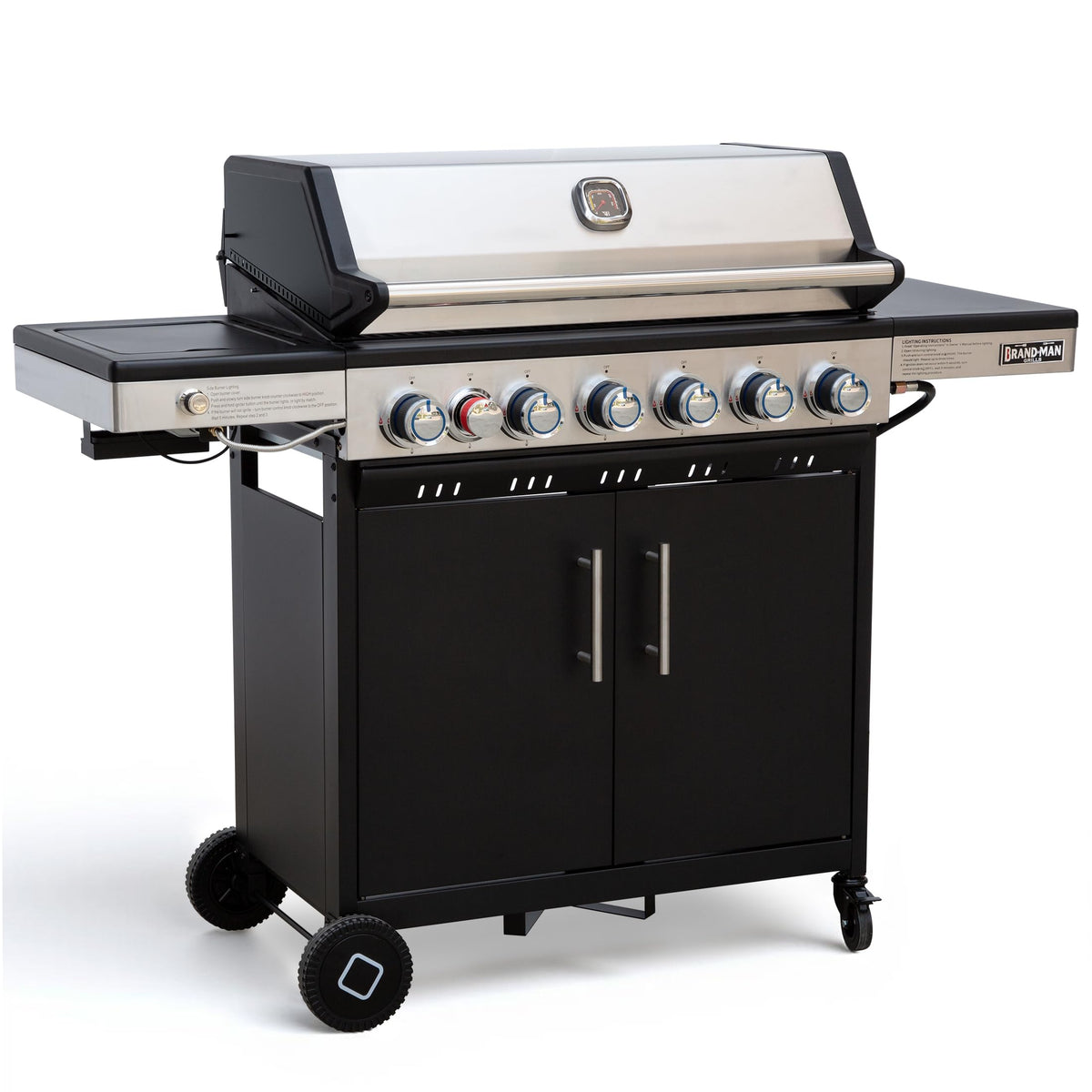 6-Burner Propane Gas Grill with Infrared Sear Side Burner B331071