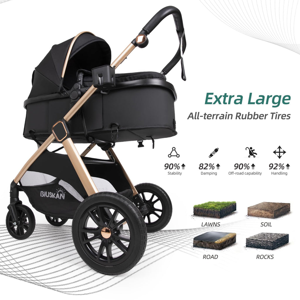 6-in-1 Convertible Baby Stroller with Bassinet O723