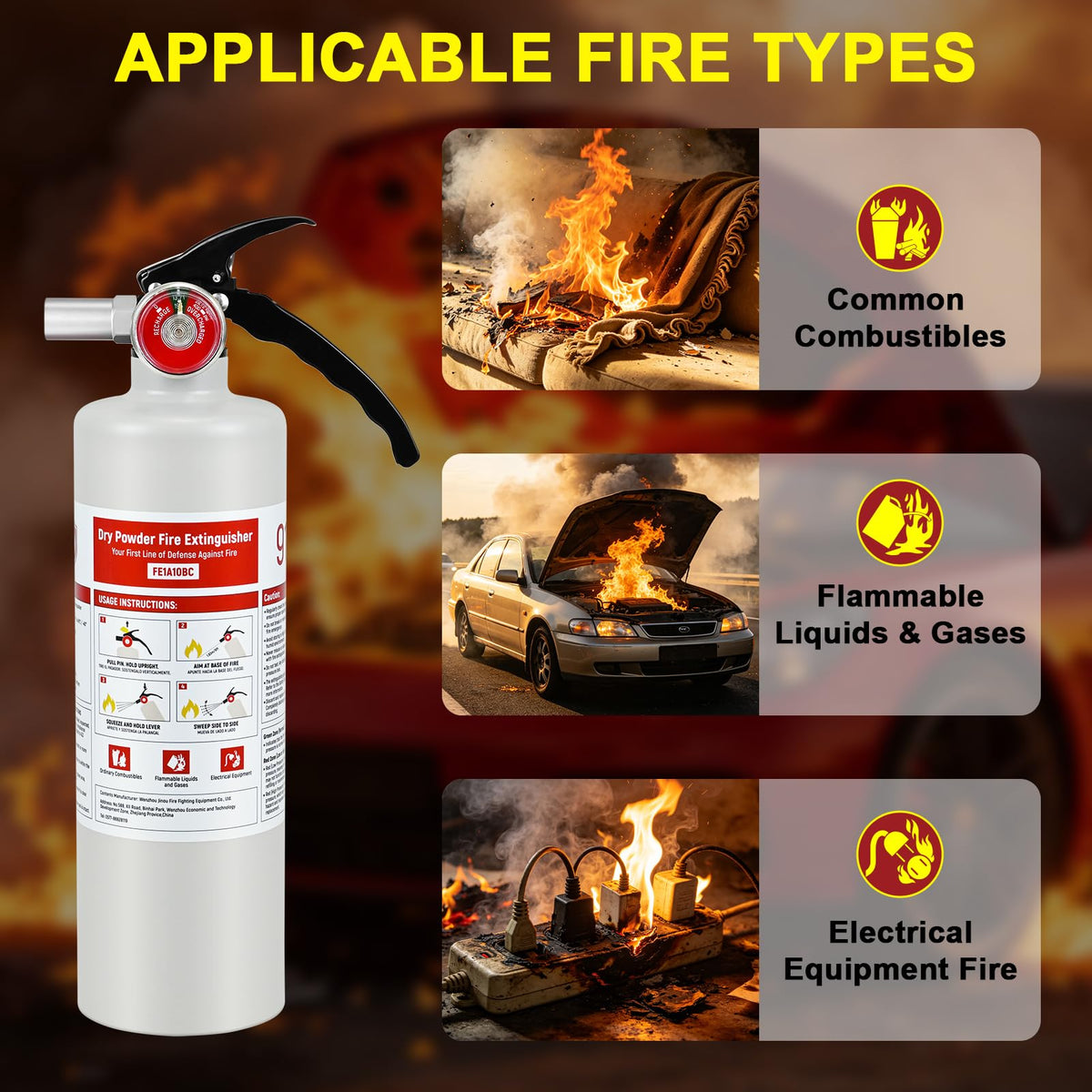 2 Pack 2.5lb ABC Fire Extinguishers O502