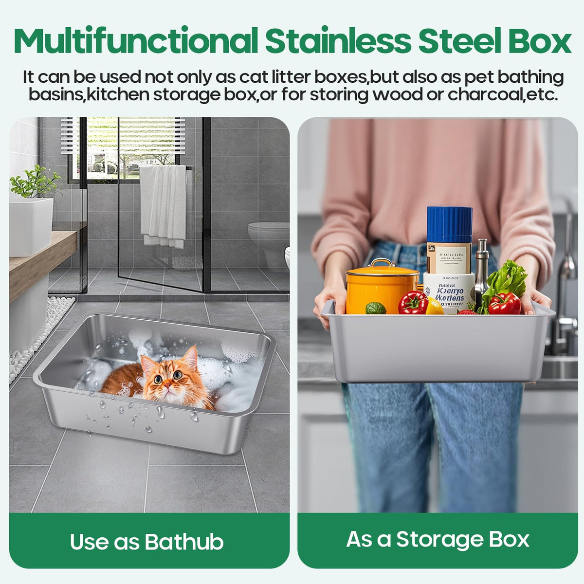 Stainless Steel Cat Litter Box F36362