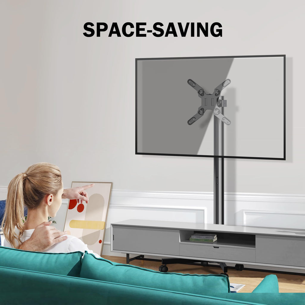 Rotating Rolling TV Stand on Wheels for 13-50" Flat/Curved TVs V19560