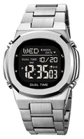 Men's Multifunctional Electronic Outdoor Sports Watch EL Light Large Digital Display Stainless Steel Q3965