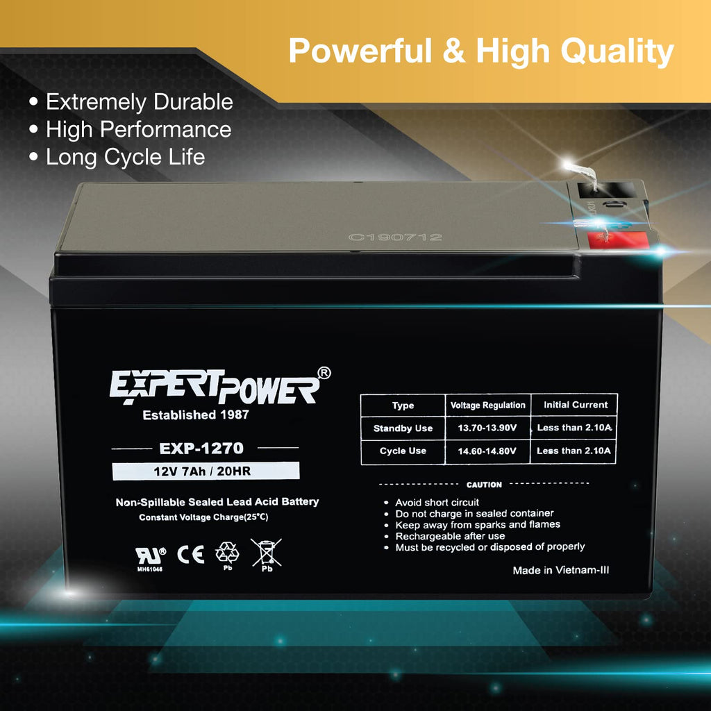 12V 7Ah Rechargeable SLA Battery with F1 Terminals V699695
