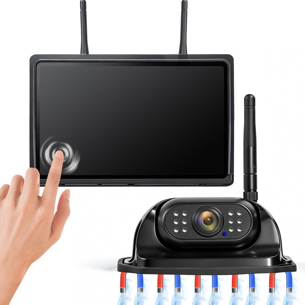 7" Wireless Backup Camera System with DVR Split Screen Monitor D7654