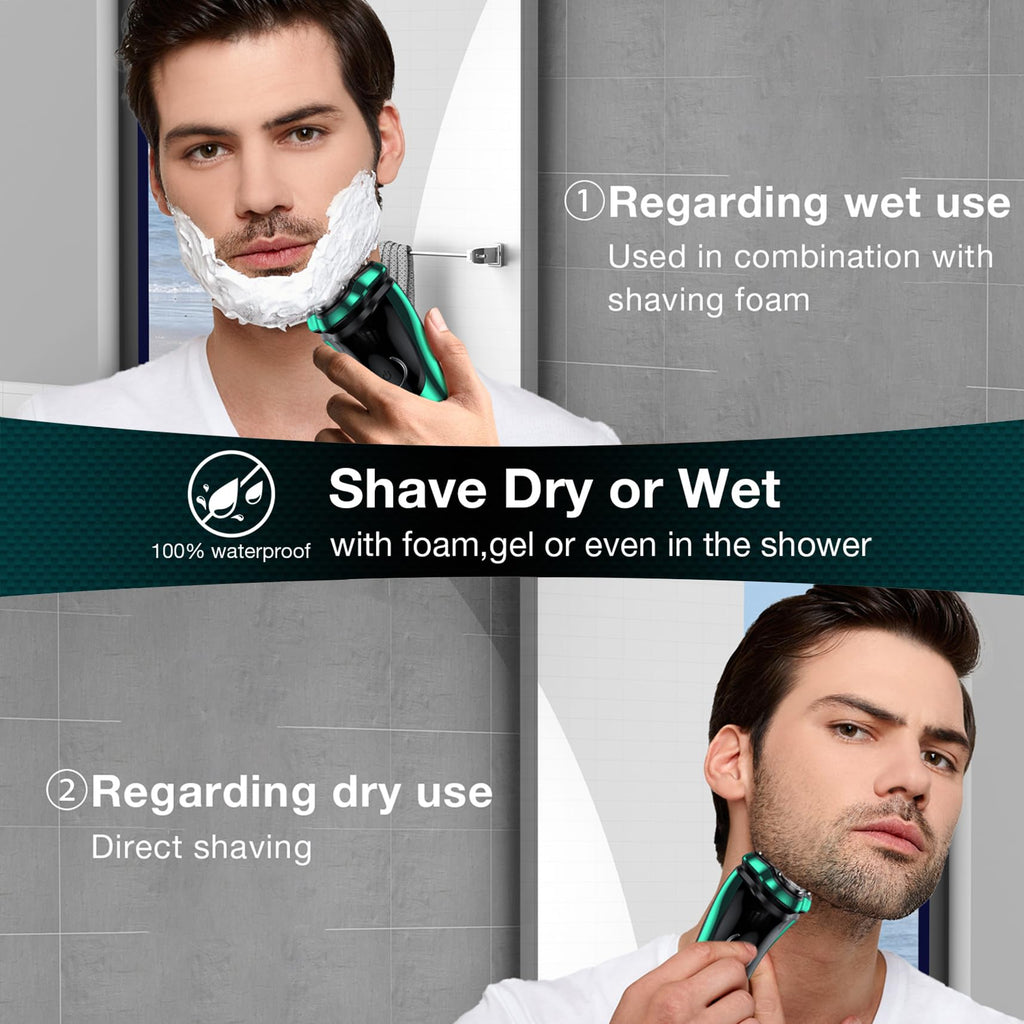 Cordless Rechargeable Rotary Electric Razor with Pop-Up Trimmer A308