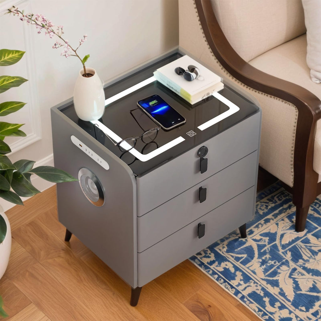 Wireless Charging Fingerprint Lock Nightstand U437061