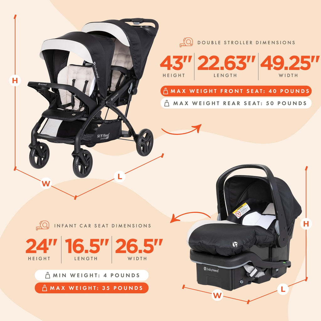 Double Stroller & 2 Car Seats A660775