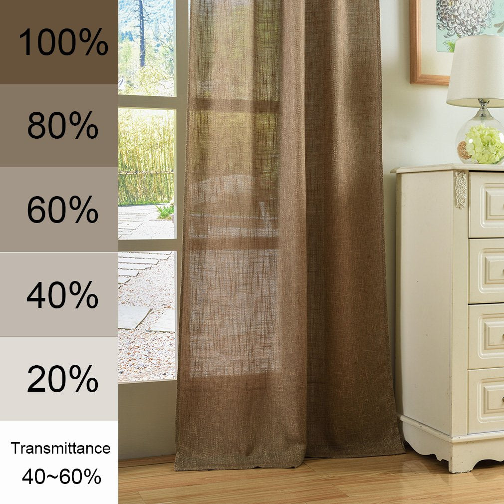 Soft Burlap Natural Tan Rod Pocket Window Curtain Panel 37" x 84" B487505