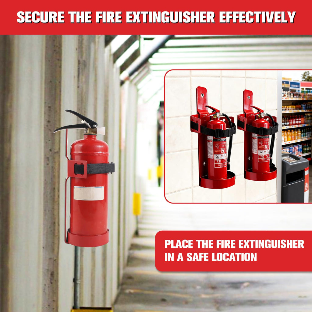 Fire Extinguisher Mount, 2.5LB Adjustable Straps Wall Hanging Holder 2Pcs Y3076