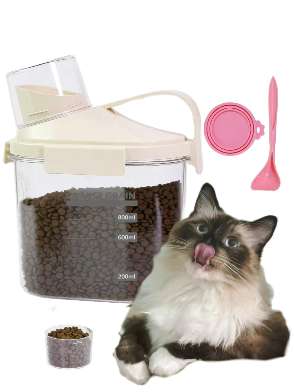 2-3 lb Airtight Dog Food Storage Container with Measuring Cup and Scoop P185