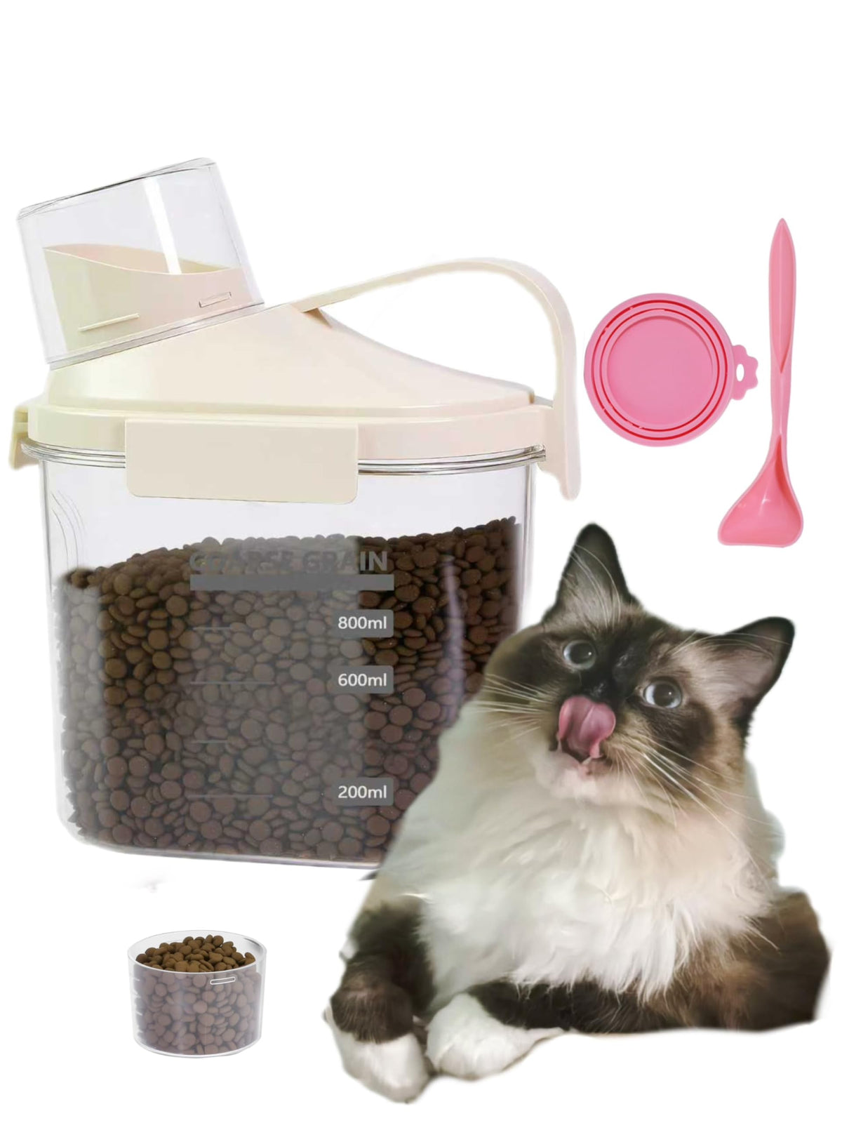 2-3 lb Airtight Dog Food Storage Container with Measuring Cup and Scoop P185