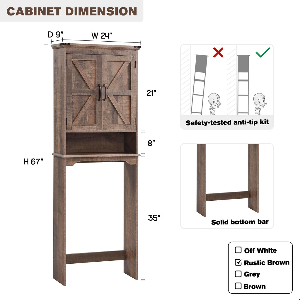 67" Over Toilet Storage Bathroom Cabinet I963