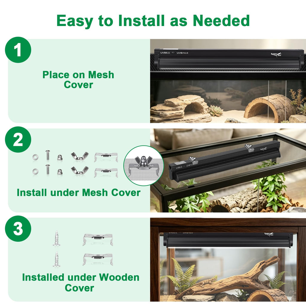 12Inch T5 UVB Reptile Light Fixture Combo Kit with Cycle Timer D783762
