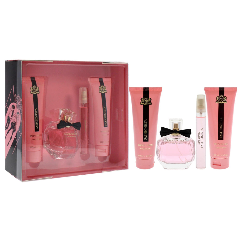 4 Pc Gift Set 3.4oz EDP Spray 0.5oz EDP Spray 4.4oz Shower Gel 4.4oz Body Lotion D534