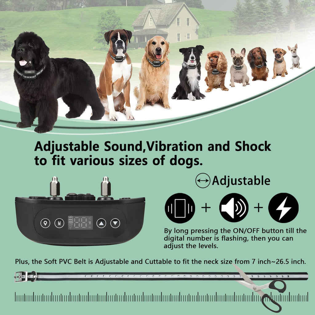 Wireless Dog Fence System with Waterproof Rechargeable Collar T269