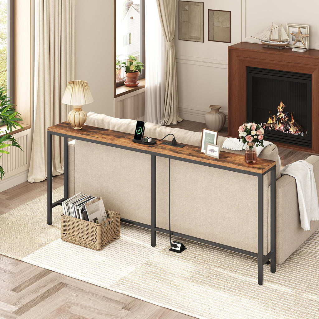 70.9" Narrow Console Table with Power Outlet Y41985