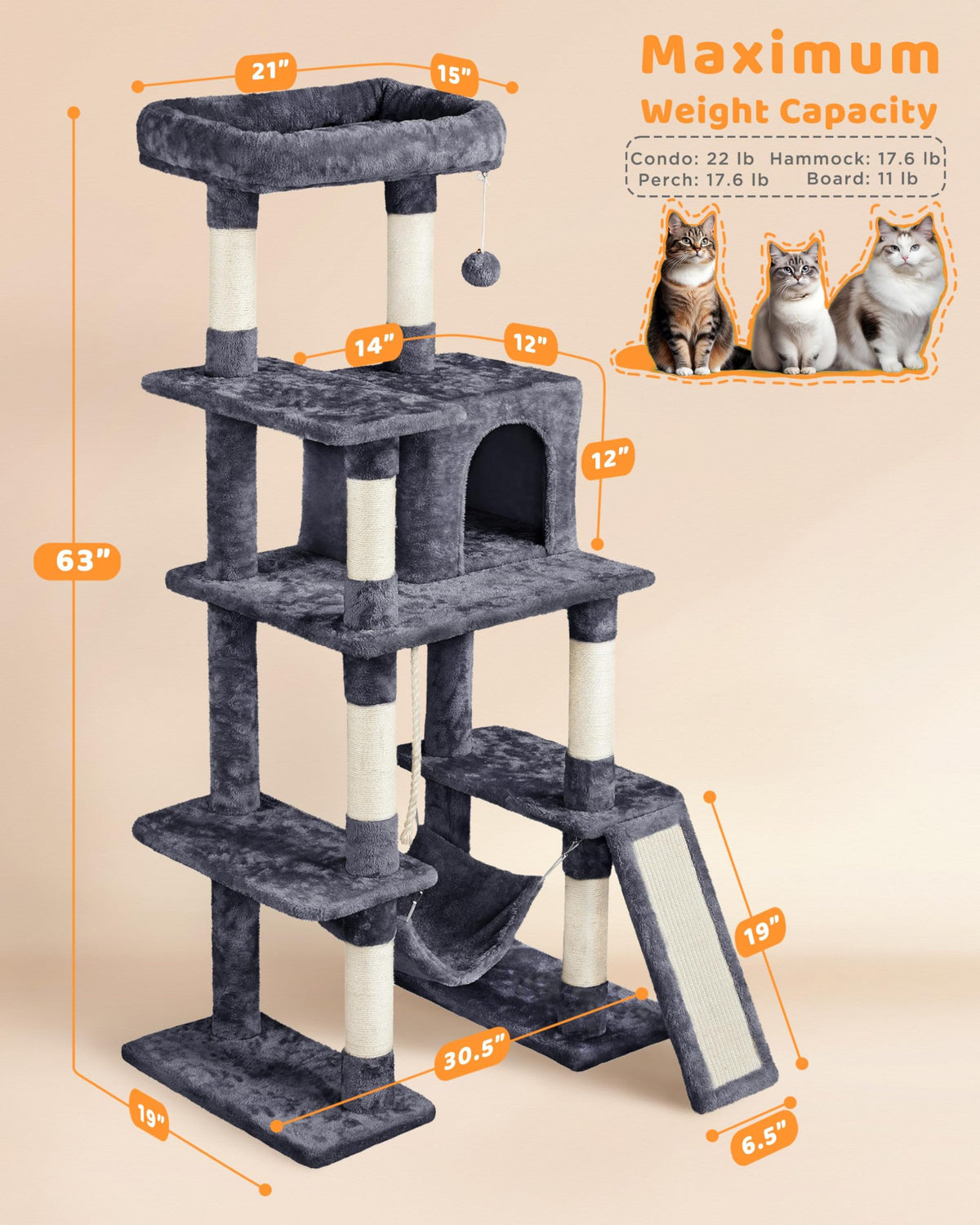 63in Large Cat Tree D29380