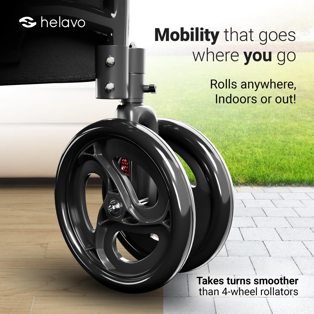 3 Wheel Walker with Double Front Wheels S1066
