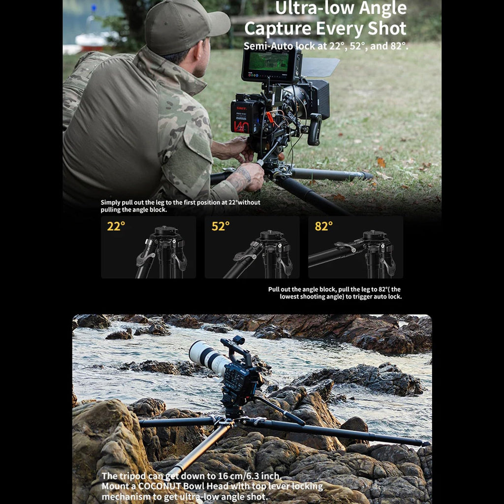Carbon Fiber Tripod with 75mm Bowl Head and Fluid Head M4344