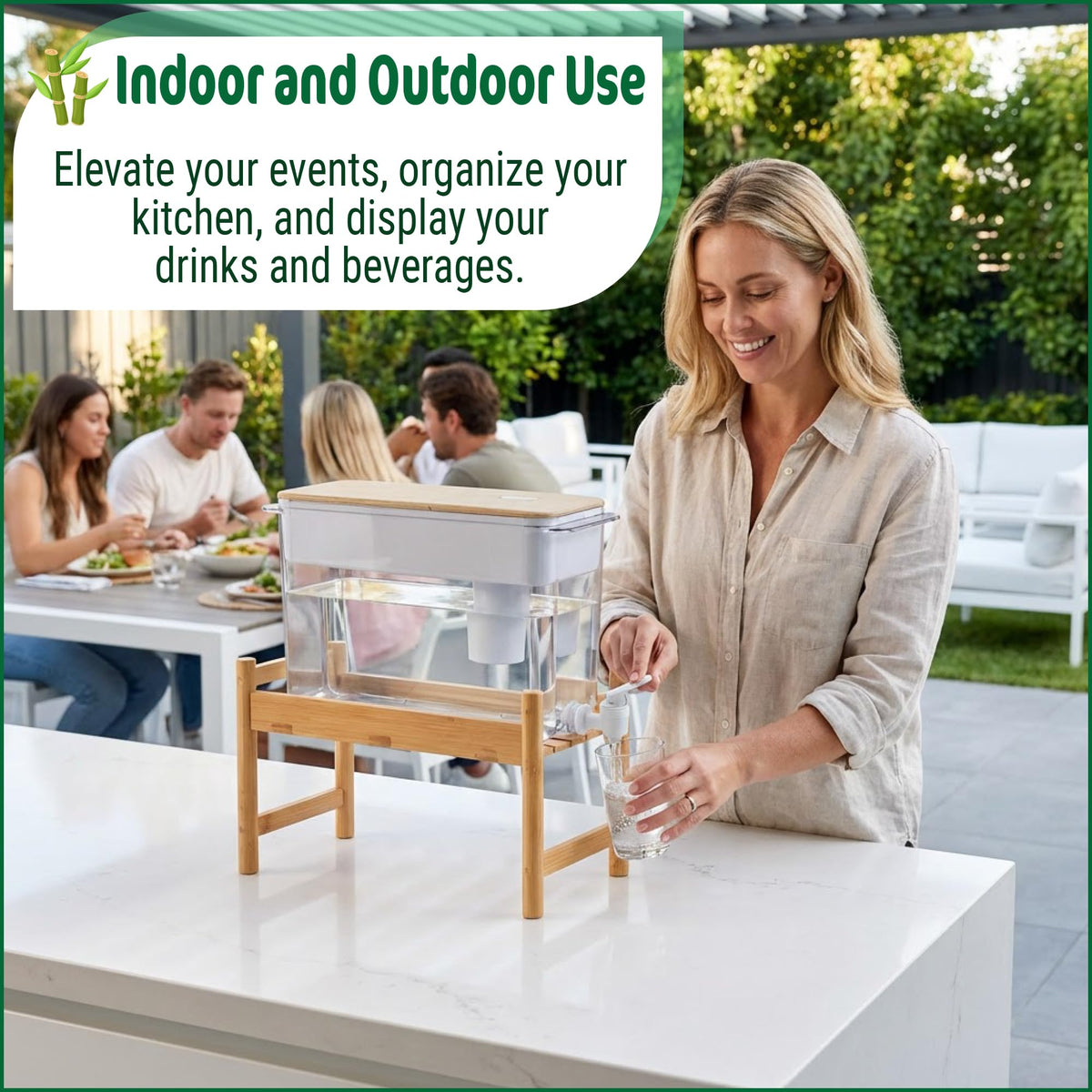 Bamboo Water Dispenser Stand W27730