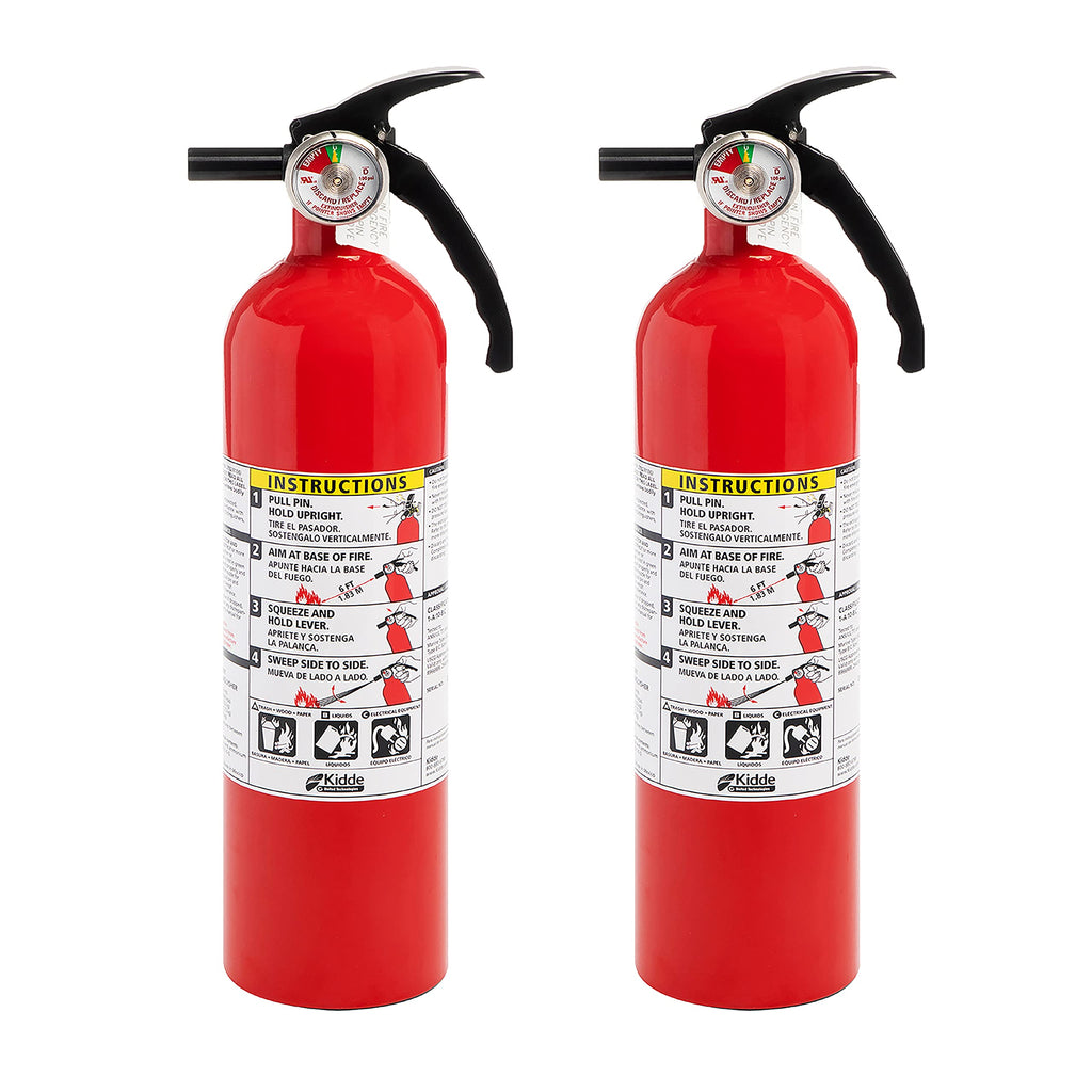 2 Pack Red Dry Chemical Fire Extinguisher with Mounting Bracket B696