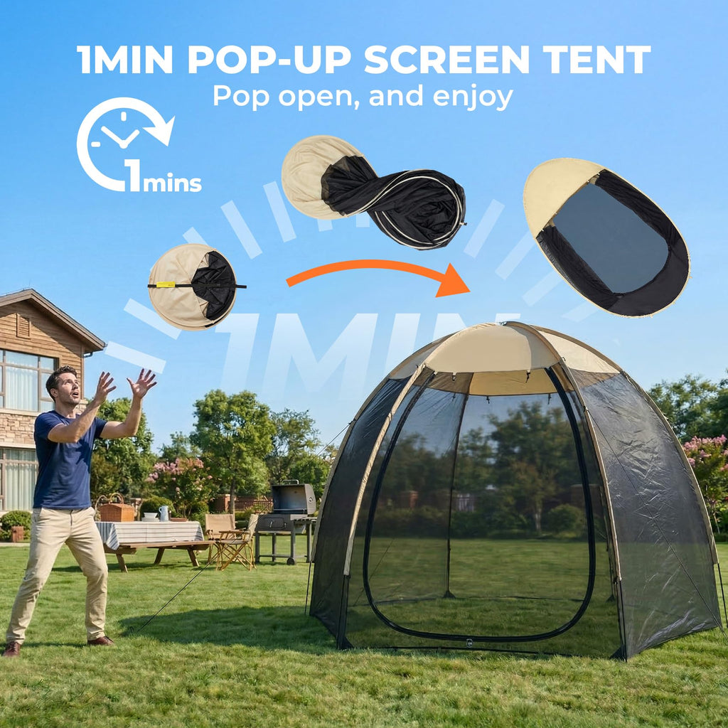 10 x 10 FT Pop Up Mesh Screen House Tent P518496