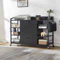 45" Black 2 Drawer File Cabinet with Lock and Power Outlet Z7654