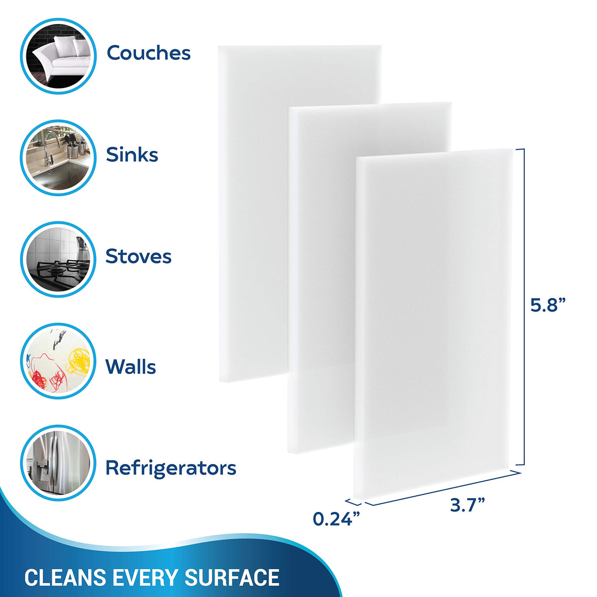 48 Pack Melamine Sponge Eraser Sheets S95835