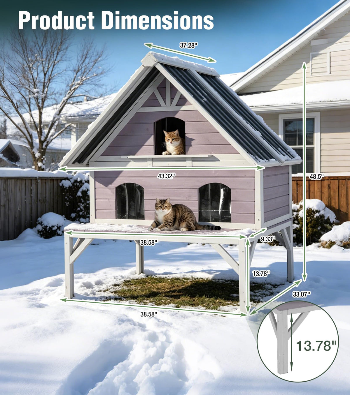 Extra Large 2-Levels Heated Insulated Cat House K950