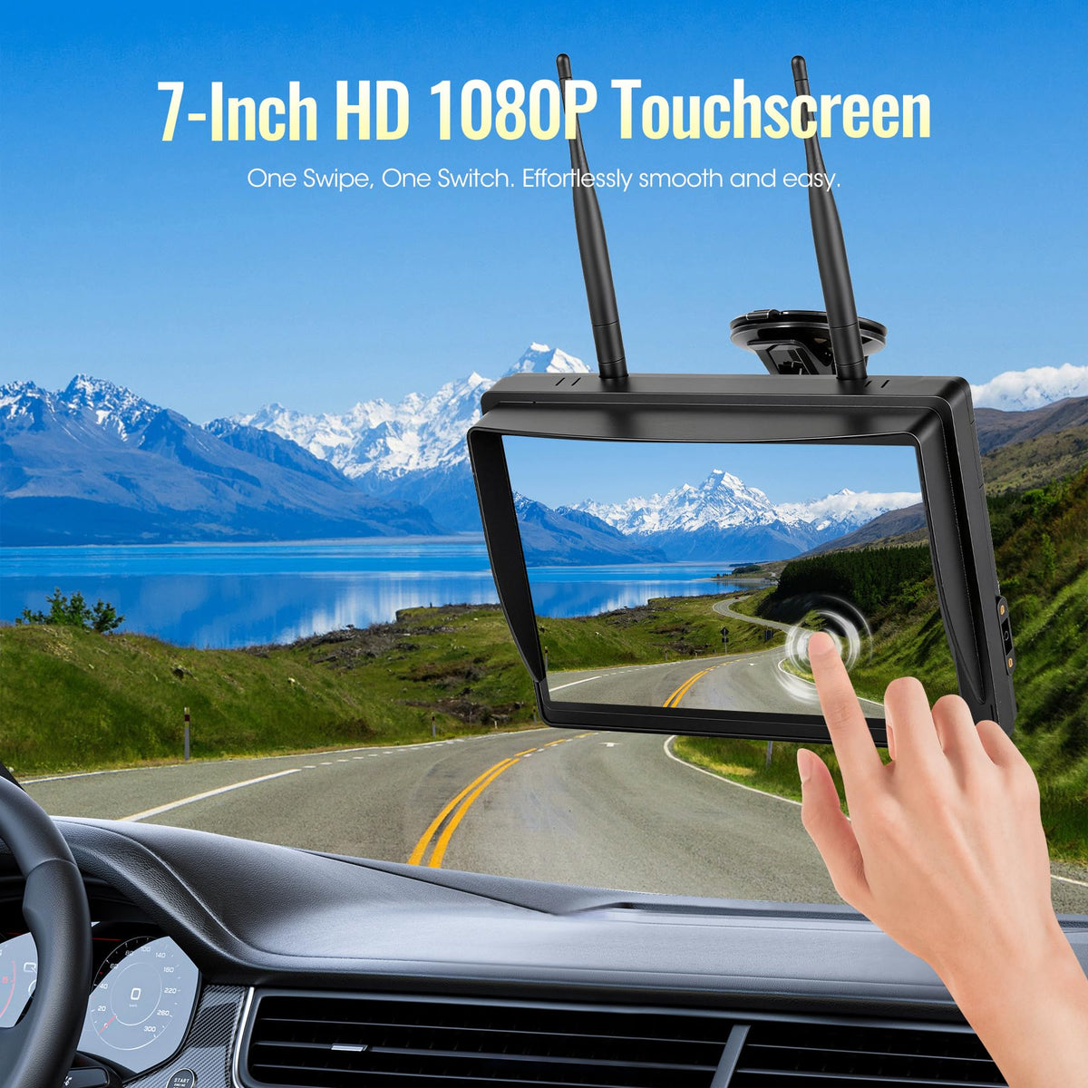 7" Wireless Backup Camera System with DVR Split Screen Monitor D7654