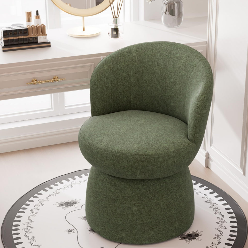 Green Boucle Fabric Swivel Accent Chair Set of 2 R874545