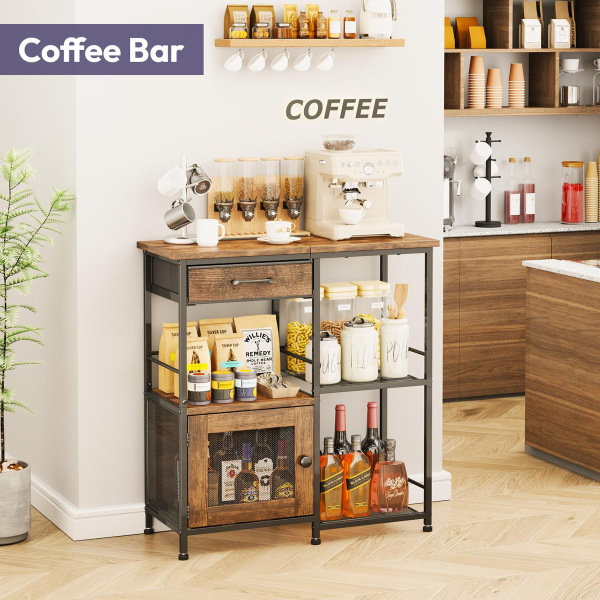 Coffee Bar Cabinet with Drawers R534048