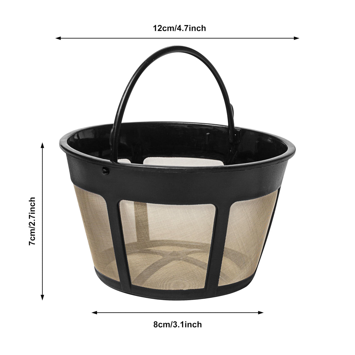 8-12 Cup Reusable Coffee Filter Basket with Mesh Bottom C808484