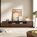 78.8 Inch Dark Brown Walnut TV Stand with Storage D652642