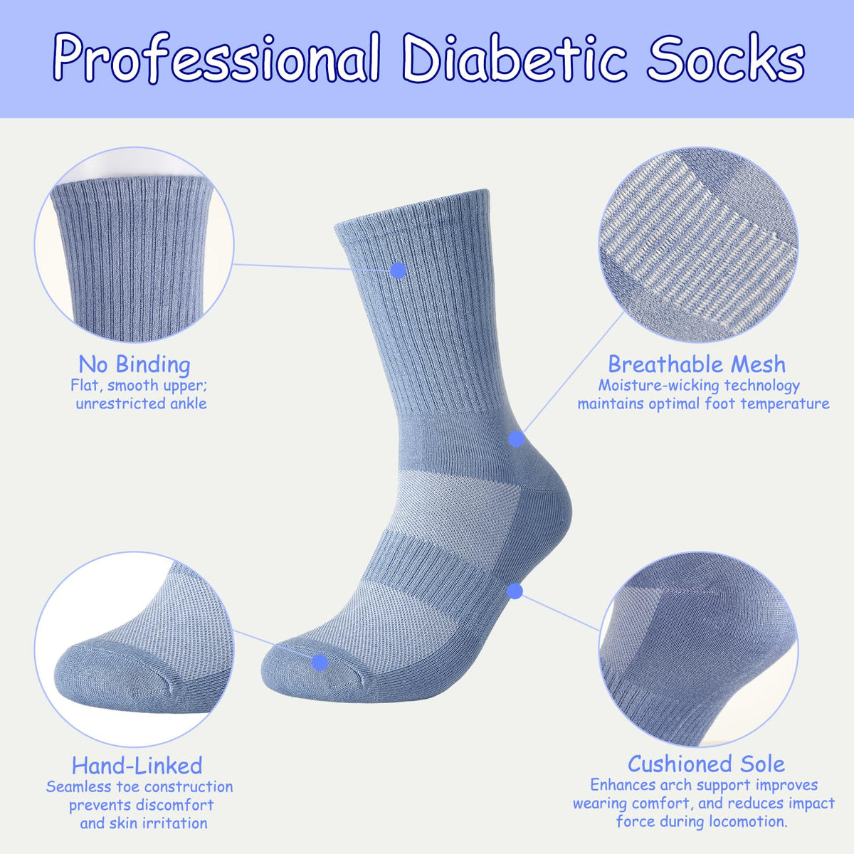 Bamboo Viscose Diabetic Socks for Women L1180