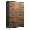 Rustic Brown Wood Grain Print Tall Dresser P292