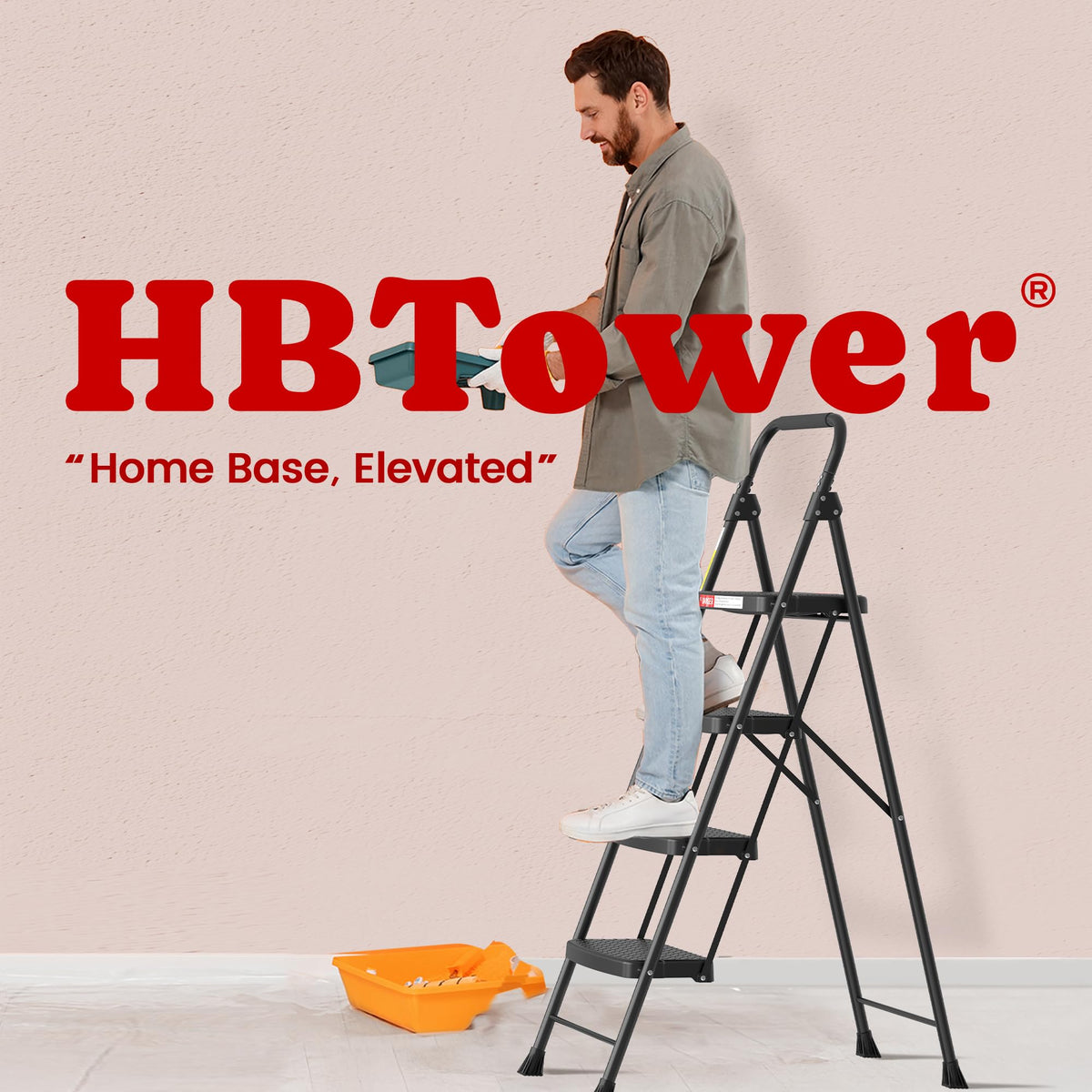 4 Step Ladder Foldable with Wide Anti-Slip Pedal W931