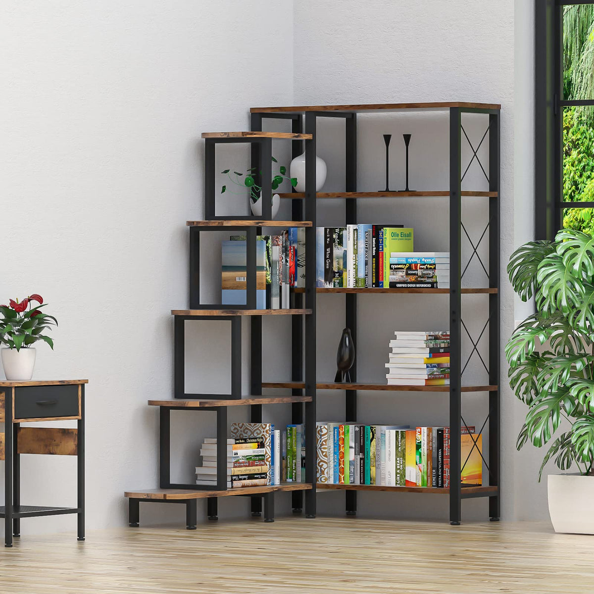 Large Reversible 5 Tier Corner Bookshelf Z1170