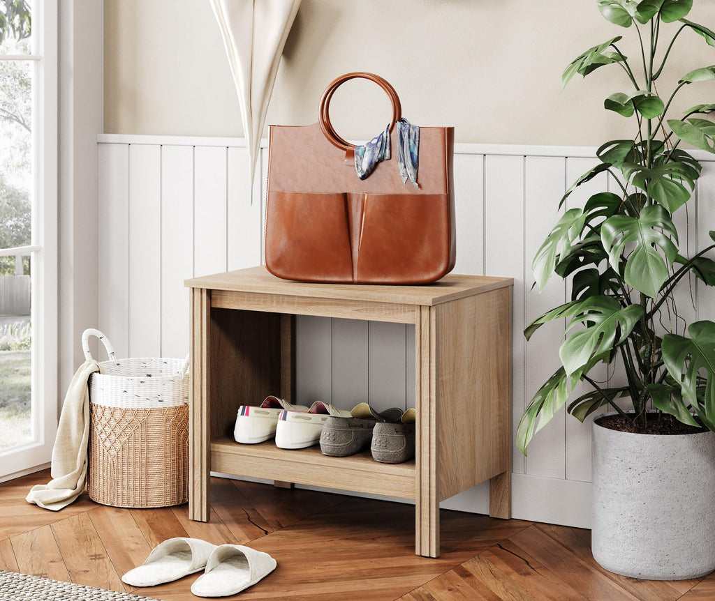 Set of 2 Square 2-Tier Nightstand with Storage H888900